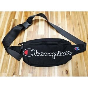 Champion Black Logo Waist Pack Sling Bag Fanny 11"‎ Bag
